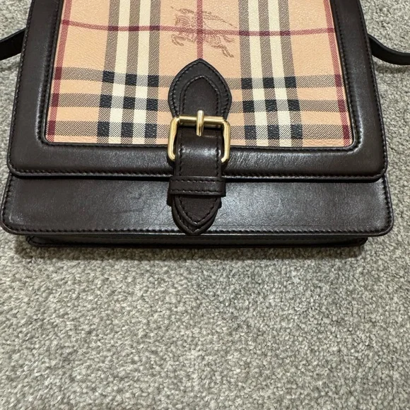 BURBERRY Haymarket Check Canvas Small Paisley Crossbody Bag - Picture 15 of 16